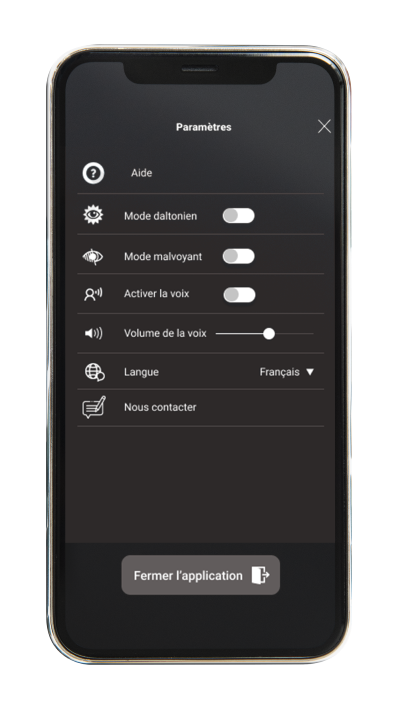Aperçu de l'application sur les configurations